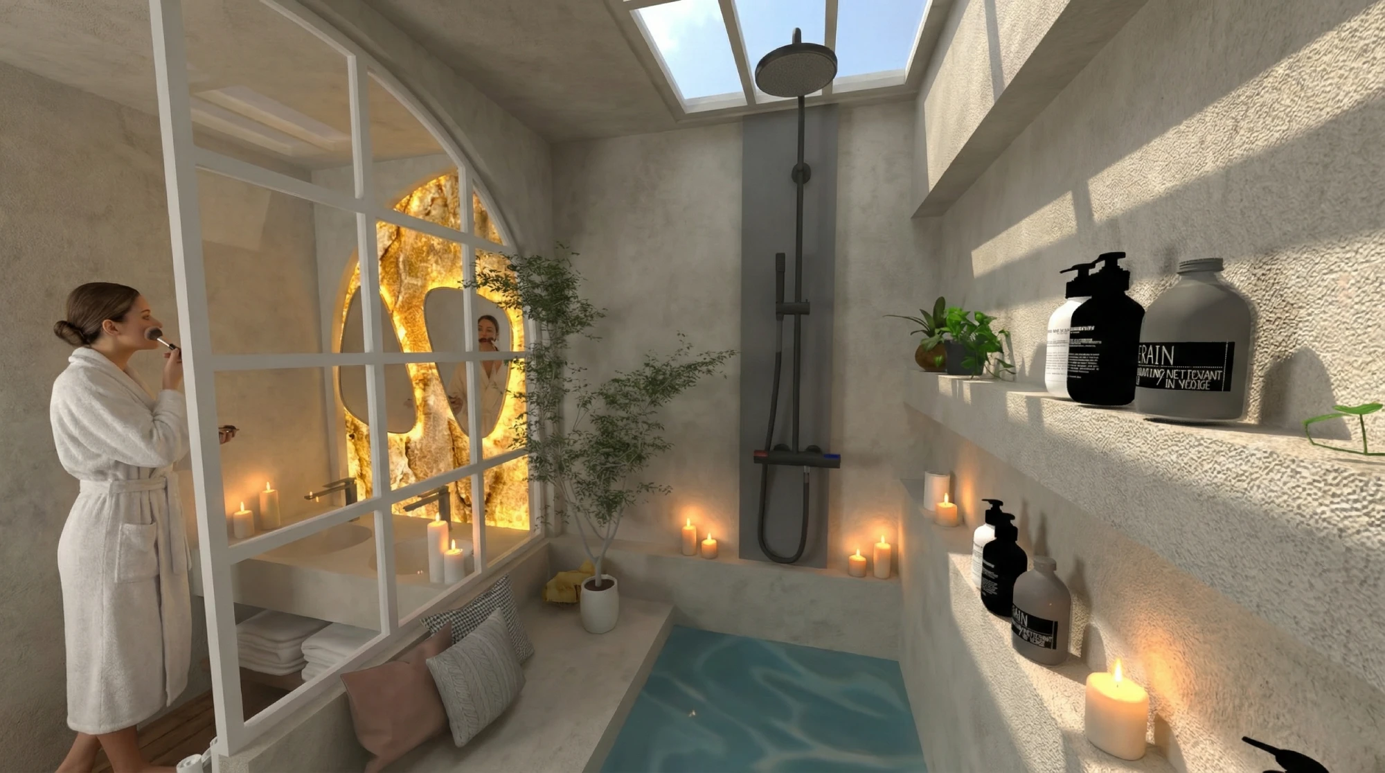 Vue_3D_Salle_de_bain Salle de bain moderne avec bougies
